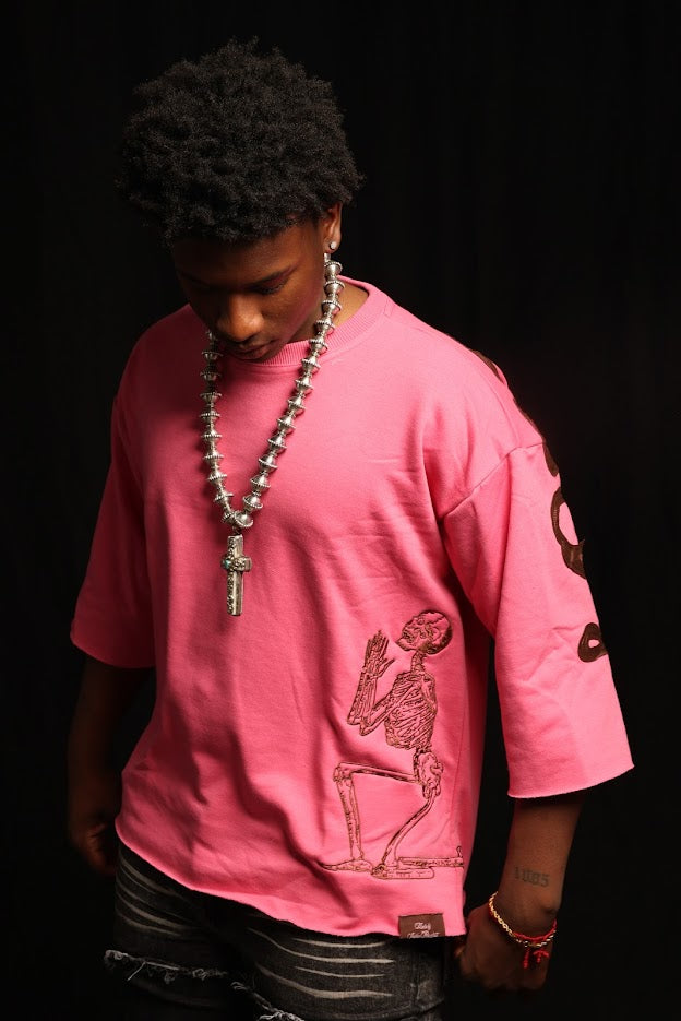 PINK PREMIUM DROP SHOULDER TEE